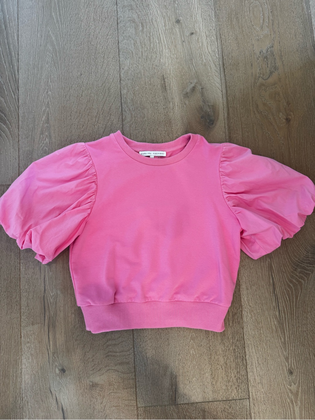 English Factory Pink Puff Sleeve Top